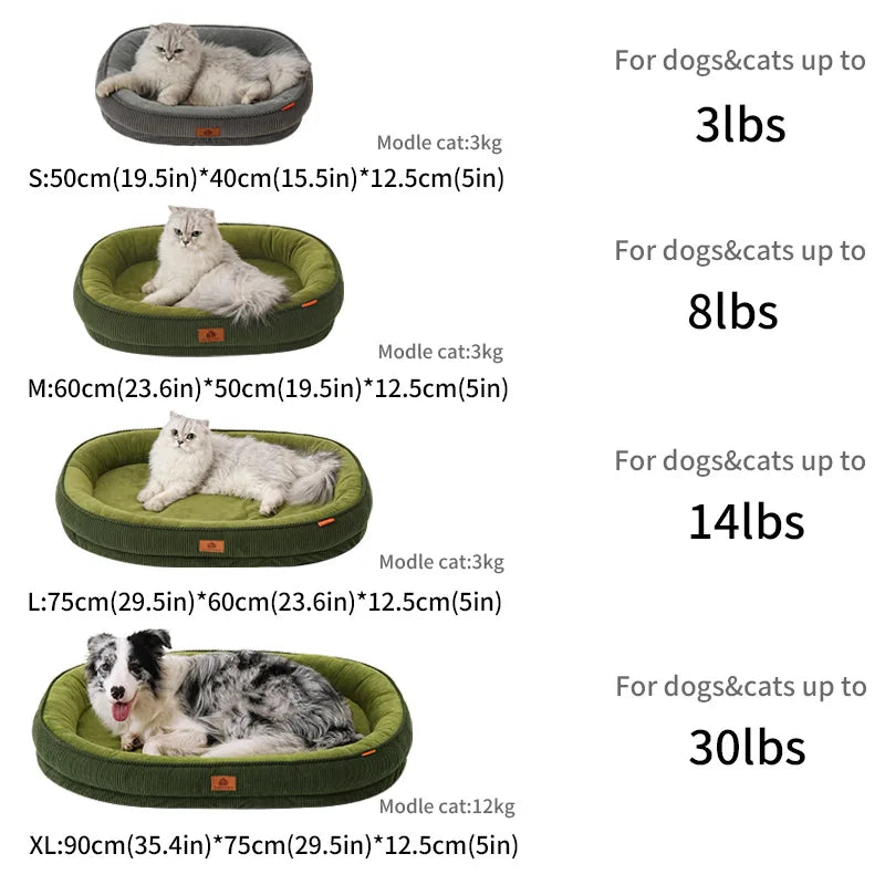 Soft Corduroy Pet Bed